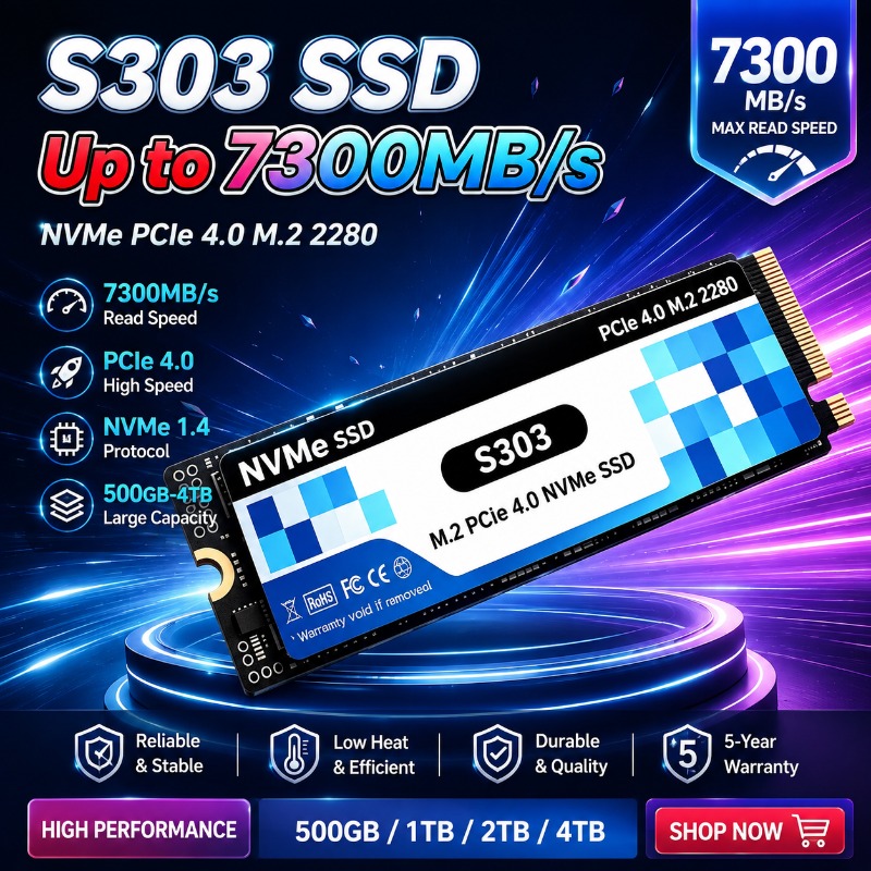 M.2 Nvme 4Tb Pcie 4.0 Ssd - SSD Internal S303 M.2 NVMe 500GB/1TB/2TB/4TB,