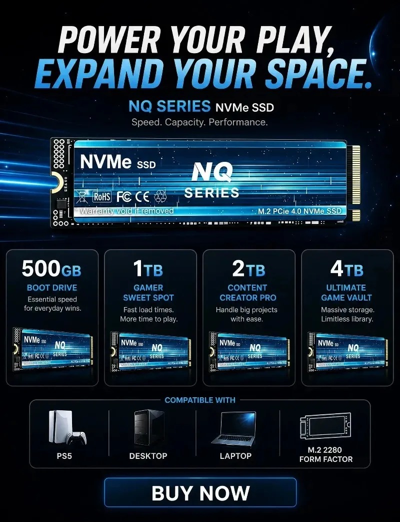 SSD NVMe Seri NQ 2TB/4TB NVMe  - M.2 Nvme 4Tb Pcie 4.0 Ssd ulasan dan harga